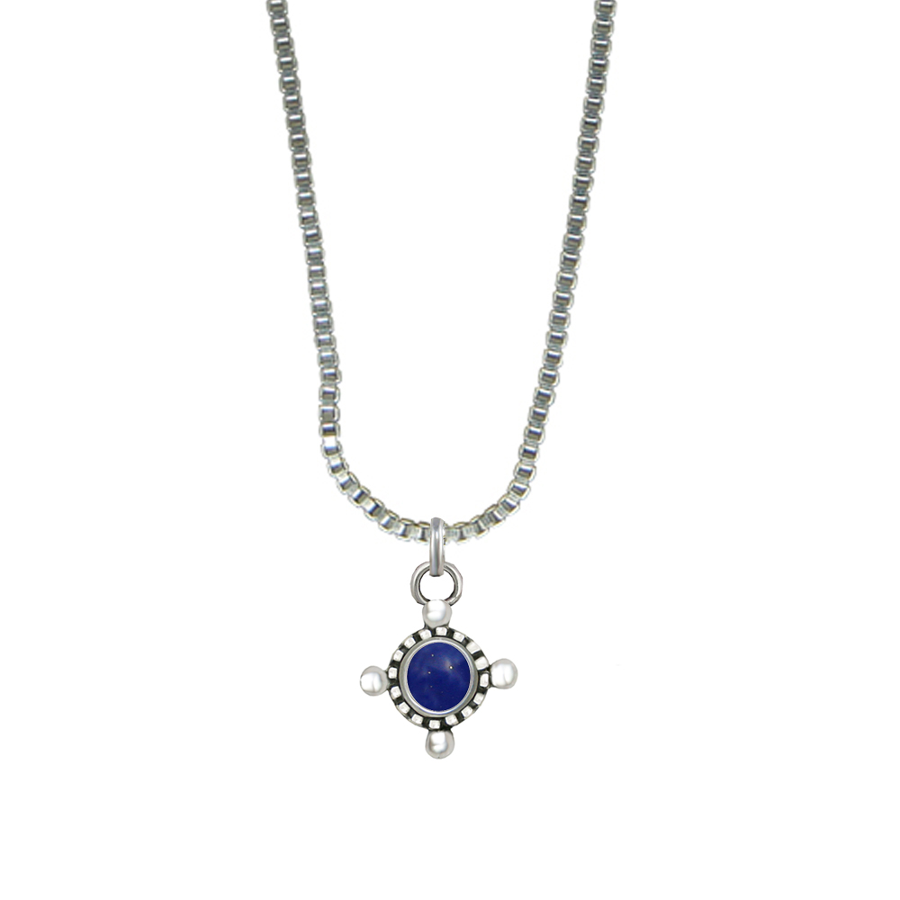 Sterling Silver Little Lapis Lazuli Pendant Necklace